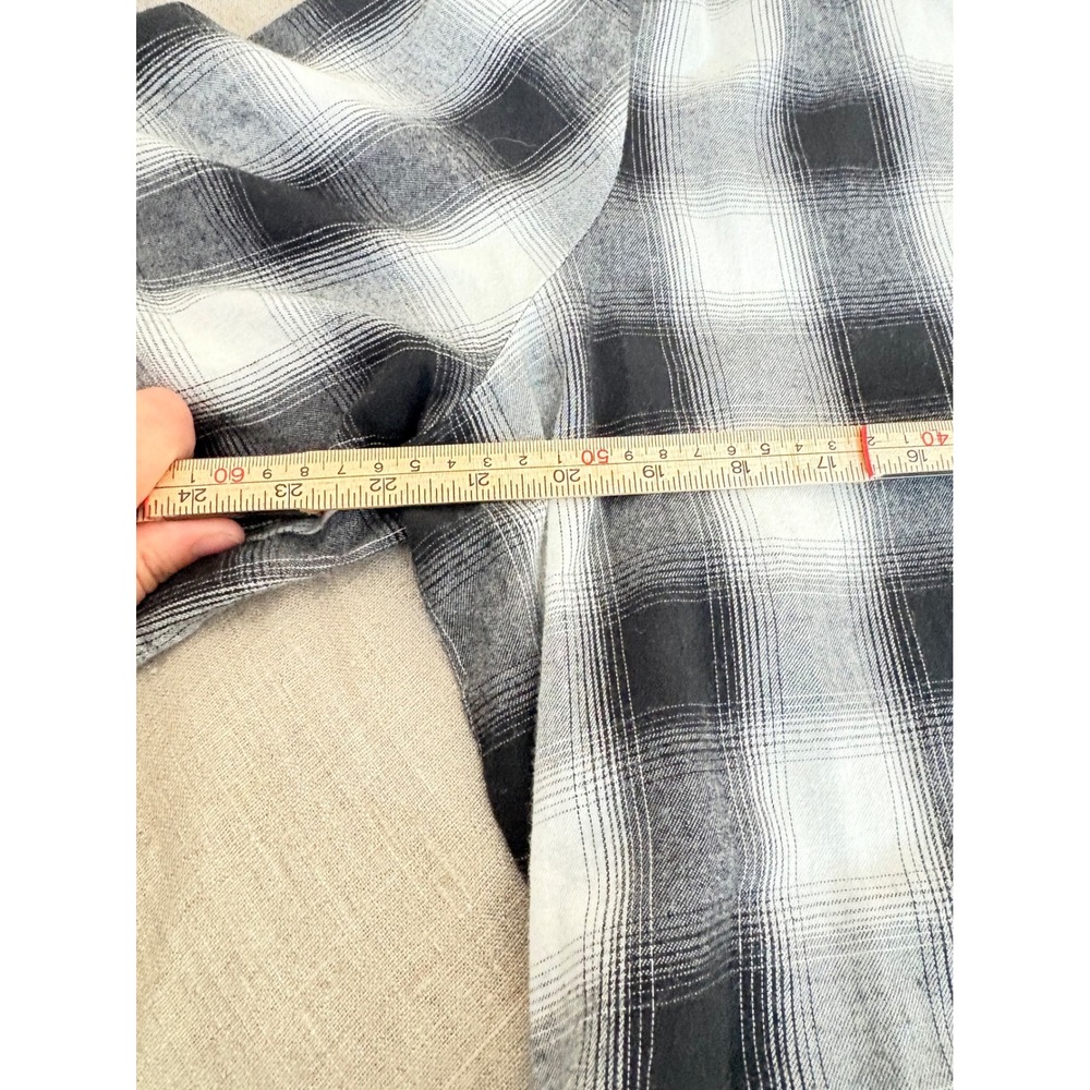 Time and Tru Womens XL Black White Plaid Tiered Button Front Mini Dress - Picture 3 of 7
